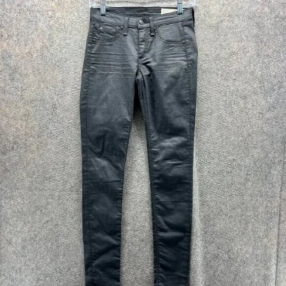 Rag & Bone Jeans Womens 25 Black Denim Washed Skinny Fit Legging Dark Wash - Picture 1 of 11